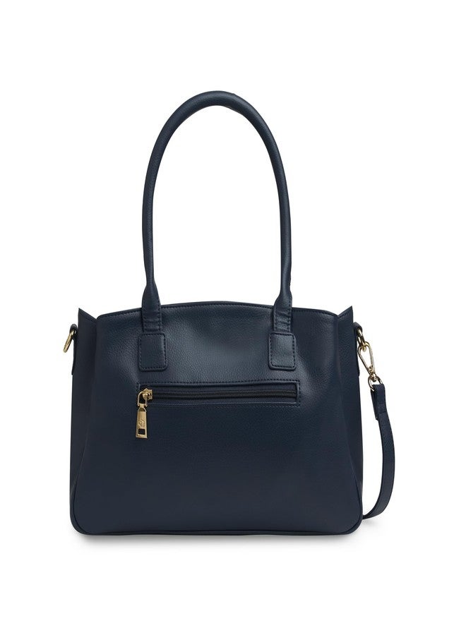 كابريس حقيبة كابريس سيجي تريسانا الكبيرة للنساء | حقيبة يد مطرزة بتطريز كاشيدا مع حزام قابل للتعديل والفصل و3 جيوب واسعة | حقيبة يد أنيقة للعمل والسفر والاستخدام اليومي (أزرق) - Image 5